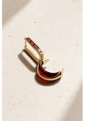 Foundrae - Crescent Karma Small Chubby 18-karat Gold Garnet Single Earring - One size