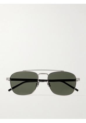 SAINT LAURENT Eyewear - Aviator-style Acetate And Silver-tone Sunglasses - One size