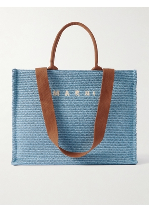 Marni - Basket Large Canvas-trimmed Embroidered Faux Raffia Tote - Blue - One size