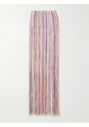 Missoni - Mare Fringed Striped Metallic Crochet-knit Maxi Dress - Multi - small,medium,large