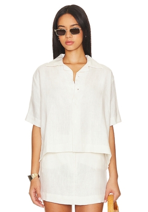 MIKOH Busan Button Up in White. Size 3/L.