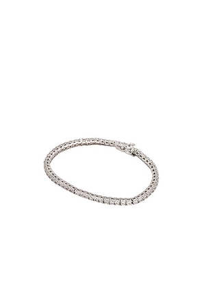 The M Jewelers NY The Pave Tennis Bracelet in Metallic Silver.