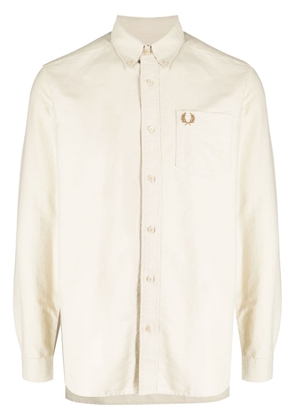 Fred Perry Oxford logo-embroidered cotton shirt - Yellow