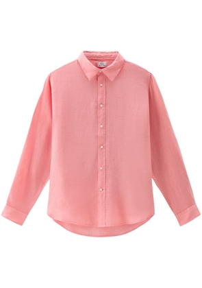 Woolrich long-sleeve linen shirt - Pink