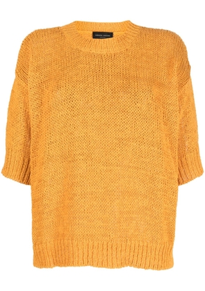Roberto Collina short-sleeved knitted top - Orange