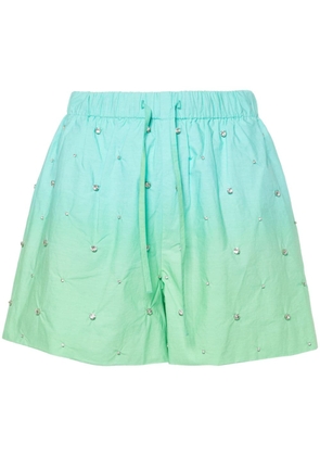 SANDRO gem-embellished ombré shorts - Green