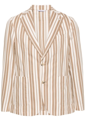 Manuel Ritz halo-stripe single-breasted blazer - Neutrals