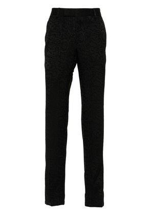 Karl Lagerfeld snakeskin-pattern slim-cut tailored trousers - Black