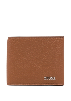 Zegna logo-plaque leather wallet - Brown