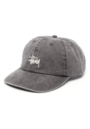 Stüssy logo-embroidered denim baseball cap - Grey