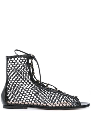 Gianvito Rossi perforated lace-up sandals - Black