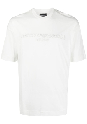 Emporio Armani embossed-logo T-shirt - White
