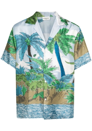 P.A.R.O.S.H. palm tree-print bowling shirt - Blue