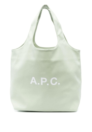 A.P.C. Ninon logo-print tote bag - Green