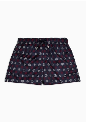 OFFICIAL STORE Swim Trunks With An All-over Logo Jacquard