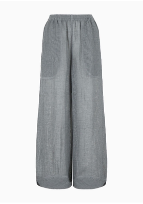 OFFICIAL STORE Wide Linen-blend Trousers