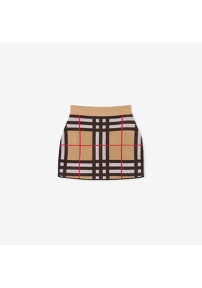 Burberry Check Cotton Blend Mini Skirt