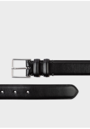 Paul Smith Black Leather Double Keeper Classic Suit Belt