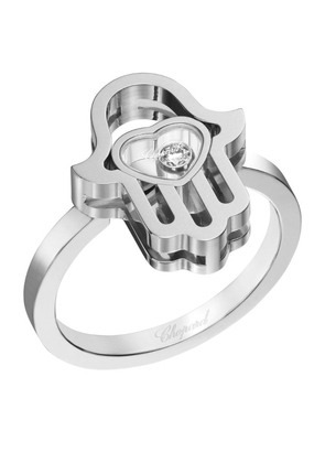 Chopard White Gold And Diamond Happy Diamonds Lucky Charms Ring