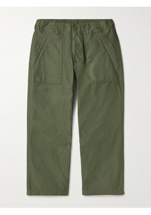 Beams Plus - Wide-Leg Cotton-Twill Cargo Trousers - Men - Green - S