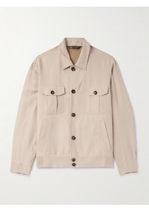 Brioni - Linen, Wool and Silk-Blend Blouson Jacket - Men - Neutrals - S