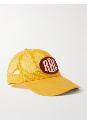 RRL - Logo-Appliquéd Mesh and Cotton-Twill Trucker Cap - Men - Yellow