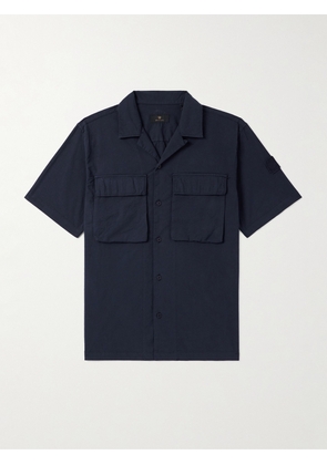 Belstaff - Logo-Appliquéd Stretch-Cotton Seersucker Shirt - Men - Blue - S