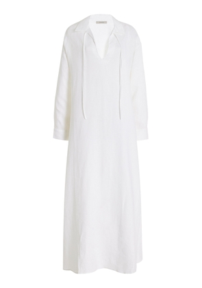 Asceno - The Lisbon Linen Tunic Maxi Dress - White - XS - Moda Operandi