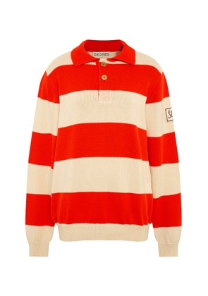 SIEDRÉS - Ole Striped Cotton Polo Sweater - Orange - S - Moda Operandi