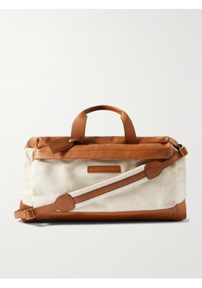 Brunello Cucinelli - Leather-Trimmed Cotton and Linen-Blend Canvas Duffle Bag - Men - Neutrals