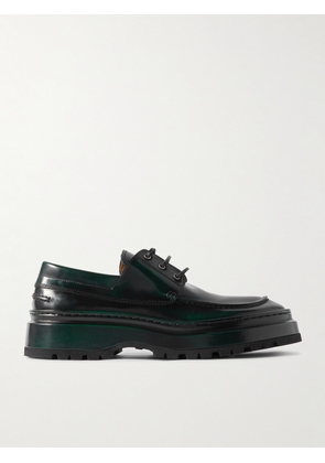 Jacquemus - Pavane Patent-Leather Loafers - Men - Green - EU 41