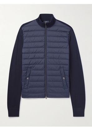 Herno - Slim-Fit Wool and Silk-Blend and Quilted Nylon Down Jacket - Men - Blue - IT 46