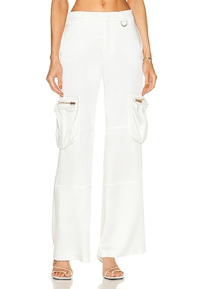 Blumarine Wide Leg Cargo Pant in Bianco Naturale - White. Size 40 (also in 42).