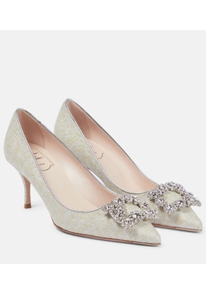 Roger Vivier Piping Flower Strass tweed pumps
