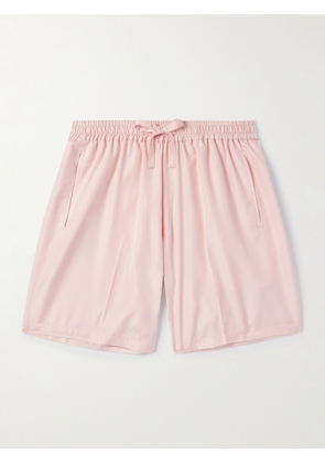UMIT BENAN B - Julian Straight-Leg Silk-Satin Drawstring Shorts - Men - Pink - IT 46