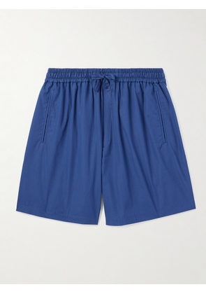 UMIT BENAN B - Julian Straight-Leg Cotton-Poplin Drawstring Shorts - Men - Blue - IT 46