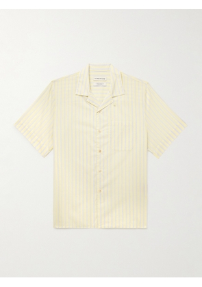 A Kind Of Guise - Gioia Slim-Fit Convertible-Collar Striped Cotton-Voile Shirt - Men - Yellow - XS