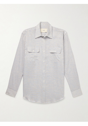Purdey - Checked Linen Shirt - Men - Blue - UK/US 15.5