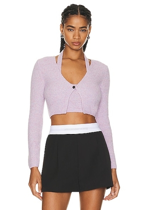 Alexander Wang Twinset Halter Cardigan in Lavender Frost - Lavender. Size M (also in ).