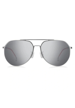 Hugo Boss Silver Multilay Pilot Mens Sunglasses BOSS 1404/F/SK 0R81 61
