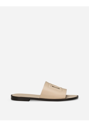 Dolce & Gabbana Sandalo In Pelle Di Vitello - Man Sandals And Slides Beige Leather 42.5