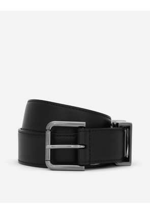 Dolce & Gabbana Calfskin Belt With Dg Logo - Man Belts Black Leather 95