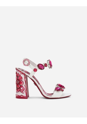 Dolce & Gabbana Patent Leather Sandals - Woman Sandals And Wedges Fuchsia Leather 37