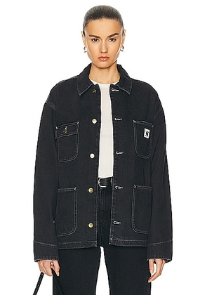 Carhartt WIP OG Michigan Coat in Black Stone Washed - Black. Size S (also in XS).