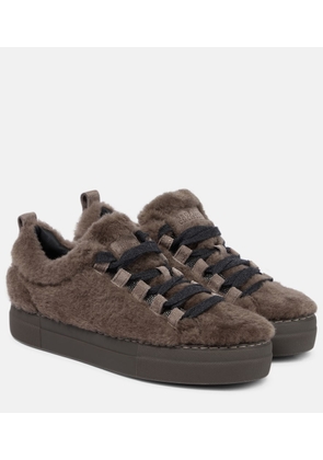 Brunello Cucinelli Embellished shearling sneakers