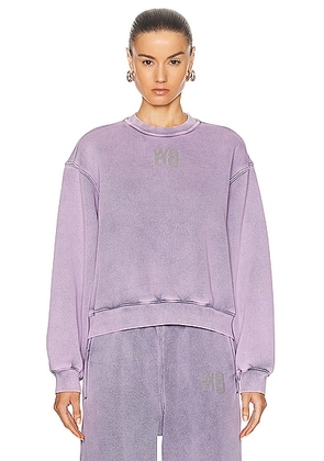 Alexander Wang Essential Terry Crew Sweatshirt in Acid Pink Lavender - Lavender. Size S (also in XS).