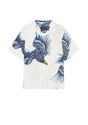 Rag & Bone Printed Avery Shirt in Ecru Eagle - White. Size L (also in S).