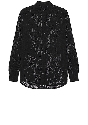 DOUBLE RAINBOUU Sundown Shirt in Black Lace - Black. Size M (also in L, S, XL/1X).