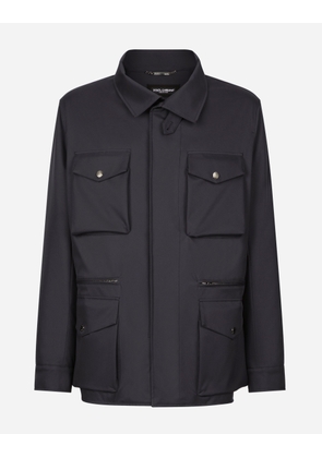 Dolce & Gabbana Technical Fabric Safari Jacket - Man Coats And Jackets Blue 52