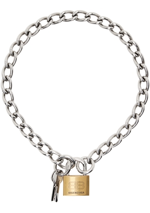 Balenciaga Silver Locker Necklace